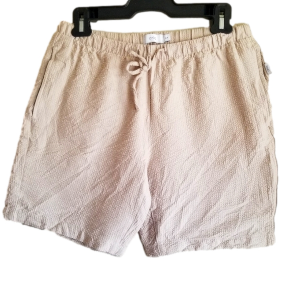 Onia EUC Lounge Shorts Cotton Blend Textured Drawstring Waistband Size Small